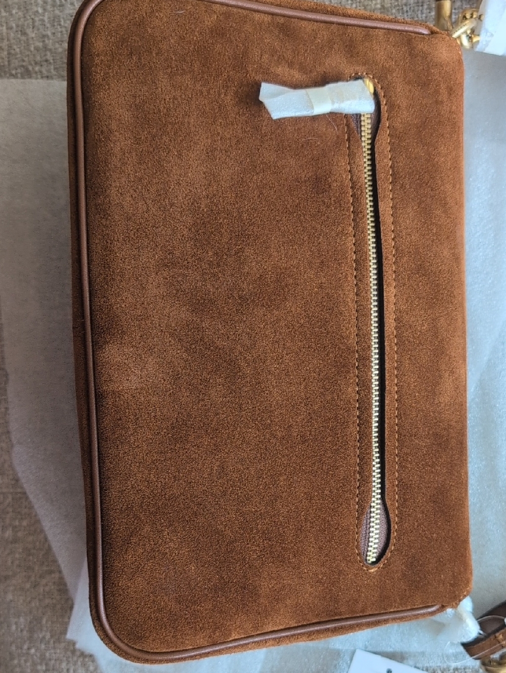 Coach Tabby Small Suede Warn Brown Crossbody/Shoulder Bag - Picture 4 of 6